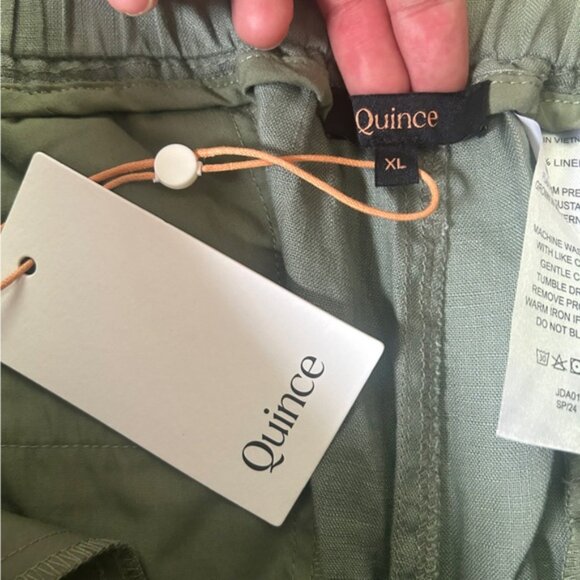 NWT Quince Green Drawstring Linen Pants Casual Summer XL - Picture 3 of 7